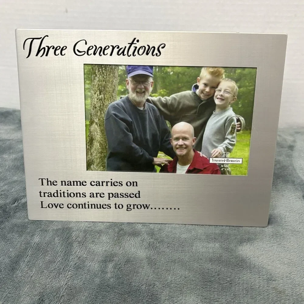 GANZ Aluminum 3 Generation Picture Frame Holds 4x6 Photo, New, Silver Tone